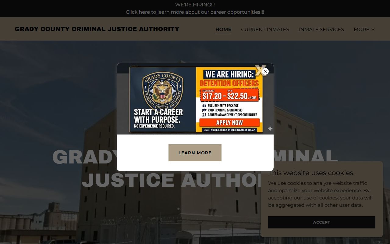 Grady County court records and the Criminal Justice Authority detention site