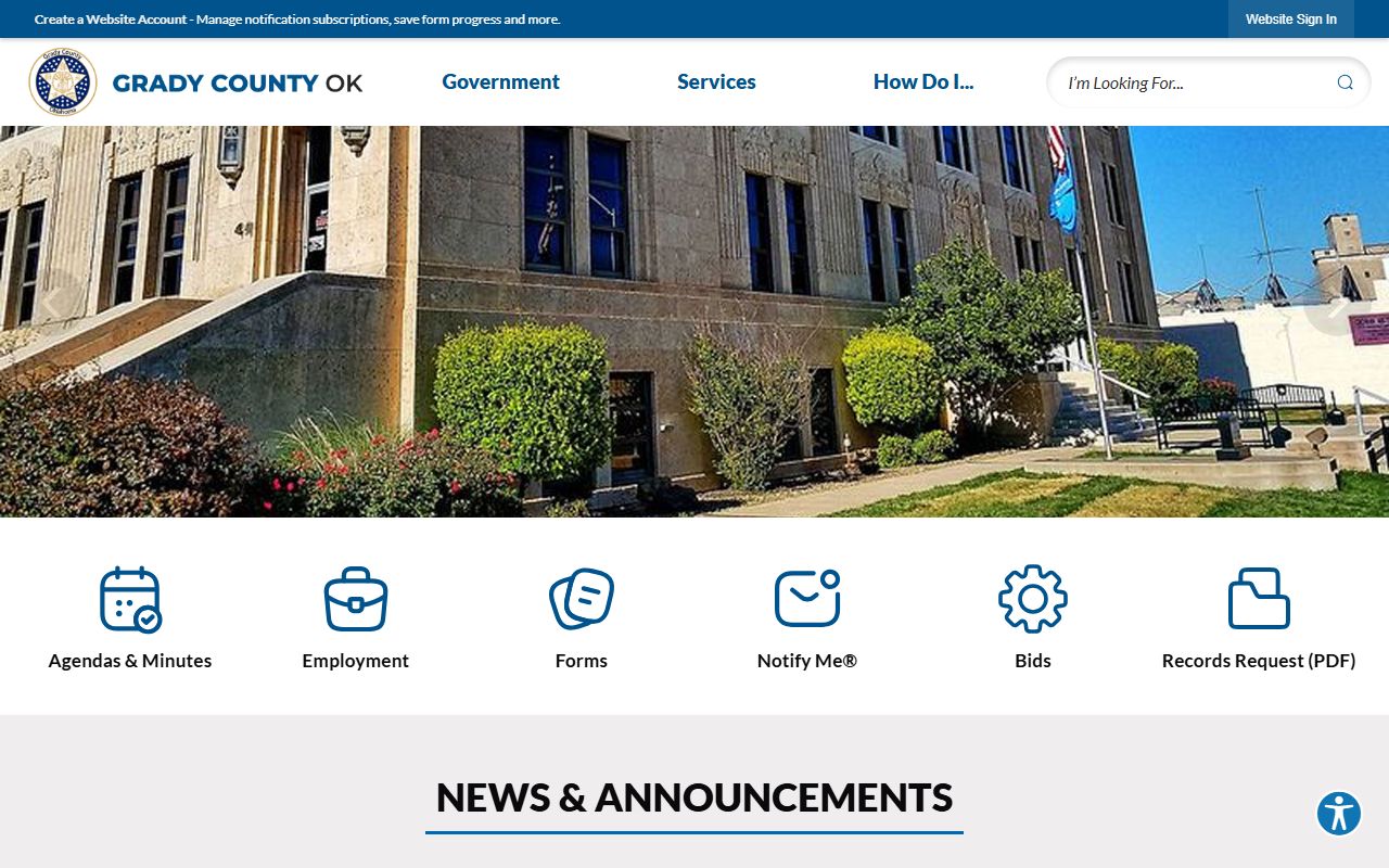 Grady County court records and services on the official county homepage
